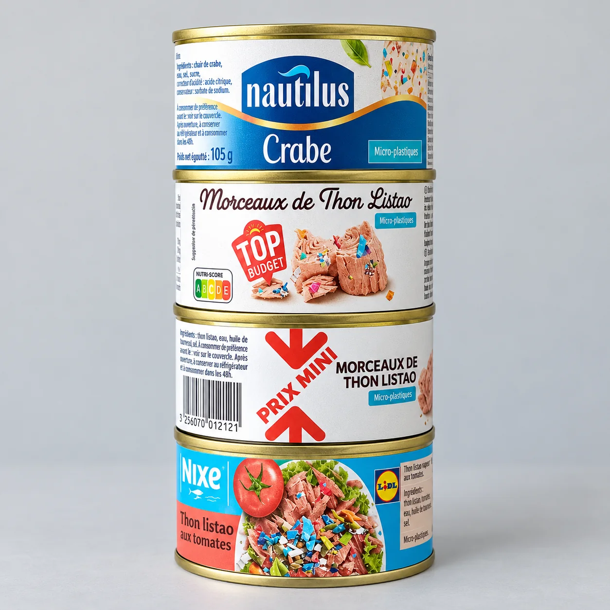 Poison en conserve, pile de boîtes de conserve